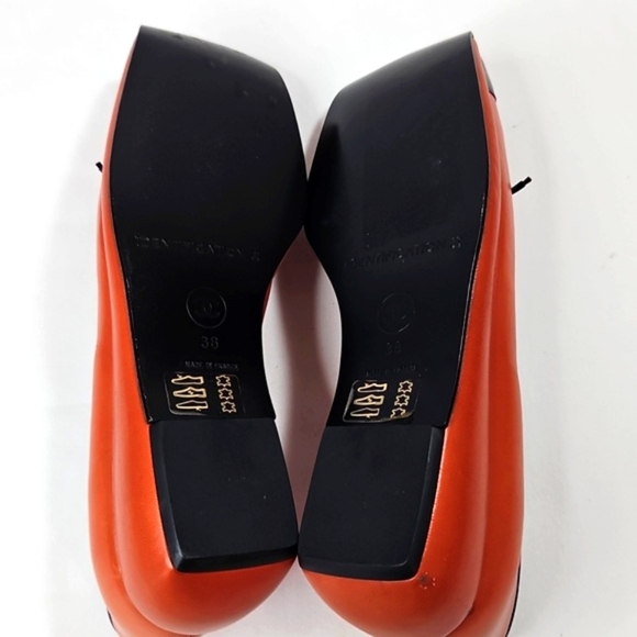 Chanel Two-Tone Wedge Ballet Flats – Black & Burnt Orange Leather – Size 38 - Picture 9 of 9